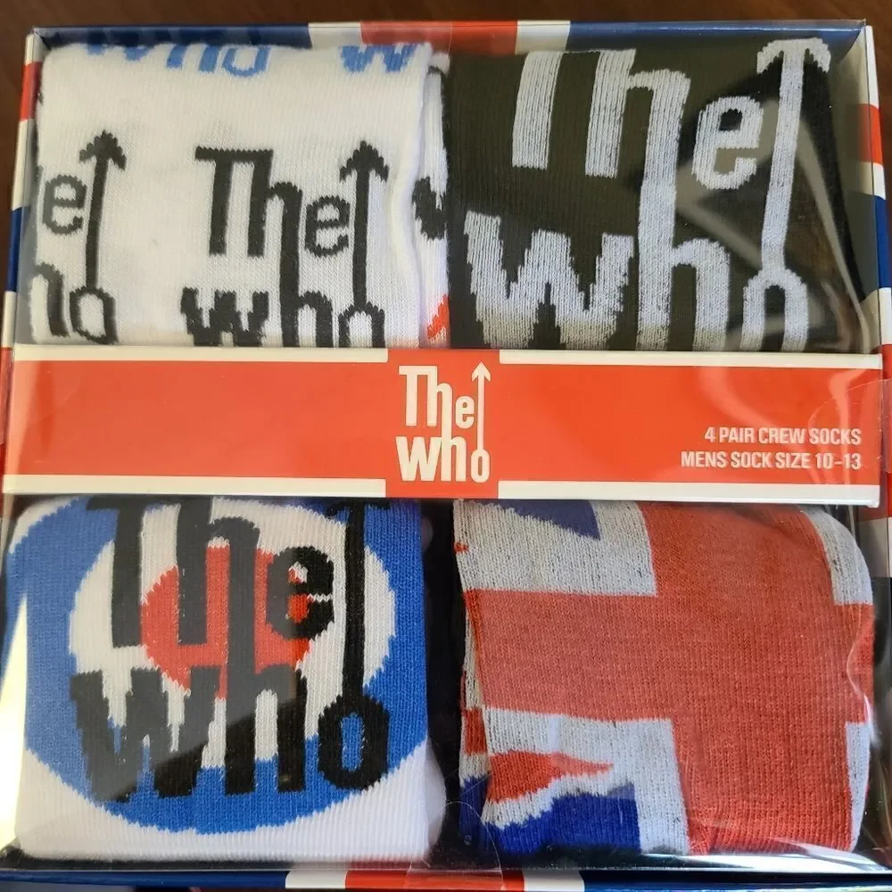 The Who NIB Crew Soxks 10-13 4 pair in box